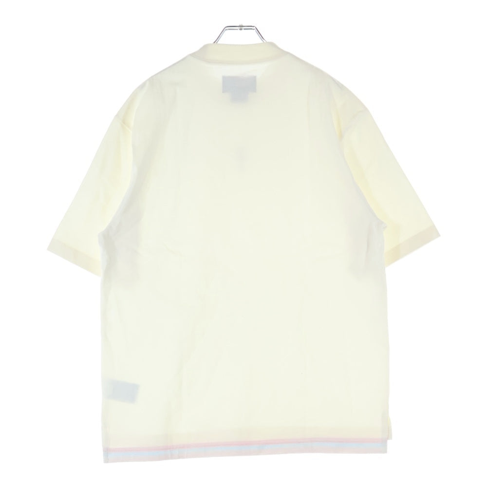 NIKE(ナイキ) フロントロゴデザイン 裾切り替え モックネック カットソー 半袖Tシャツ ホワイト FQ3844-133