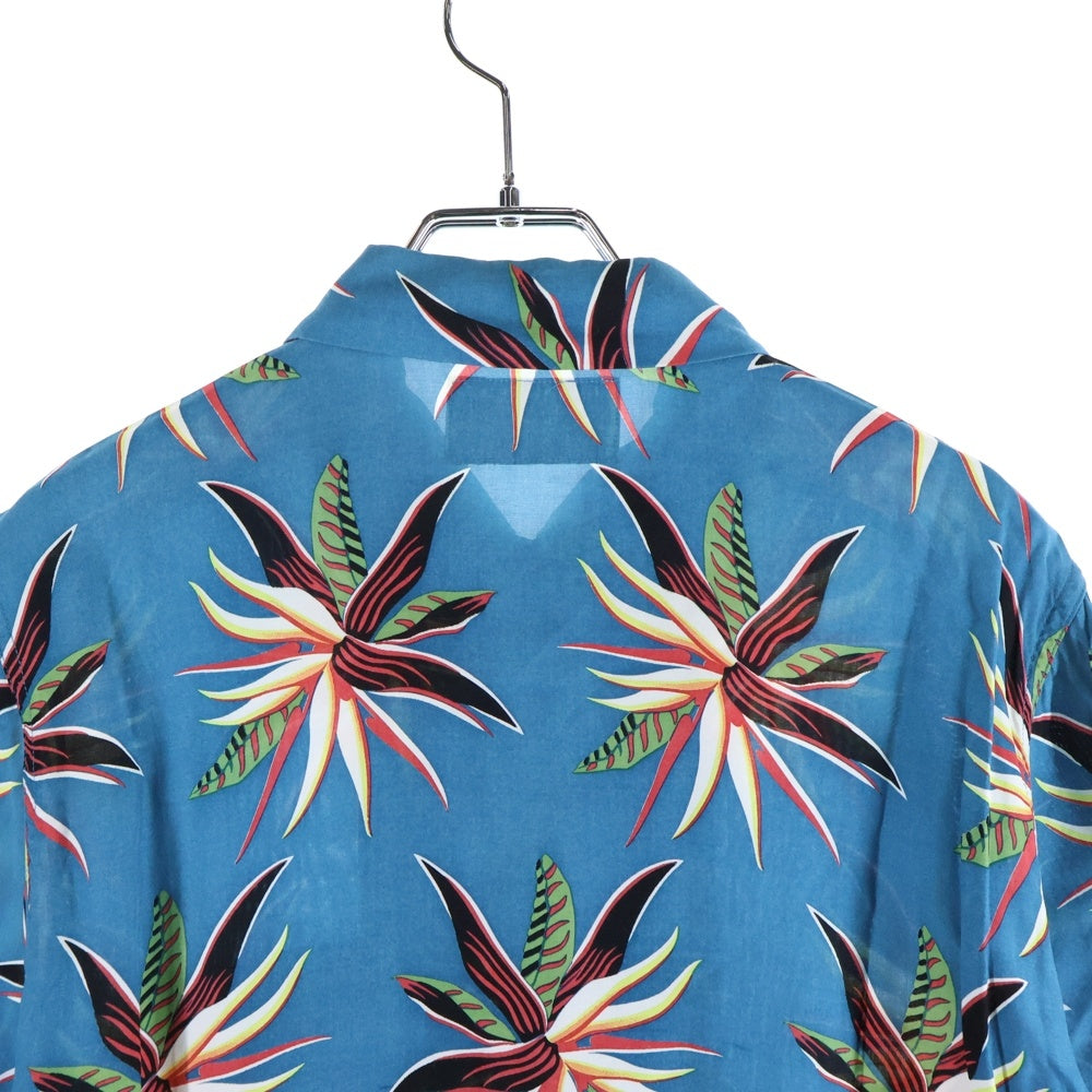 WACKO MARIA(ワコマリア) 15SS TROPICAL FLOWER ALOHA SHIRT トロピカルフラワー 花総柄 半袖レーヨンアロハシャツ ブルー