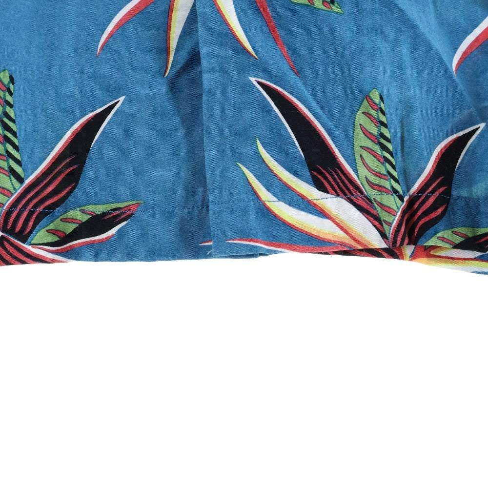 WACKO MARIA(ワコマリア) 15SS TROPICAL FLOWER ALOHA SHIRT トロピカルフラワー 花総柄 半袖レーヨンアロハシャツ ブルー