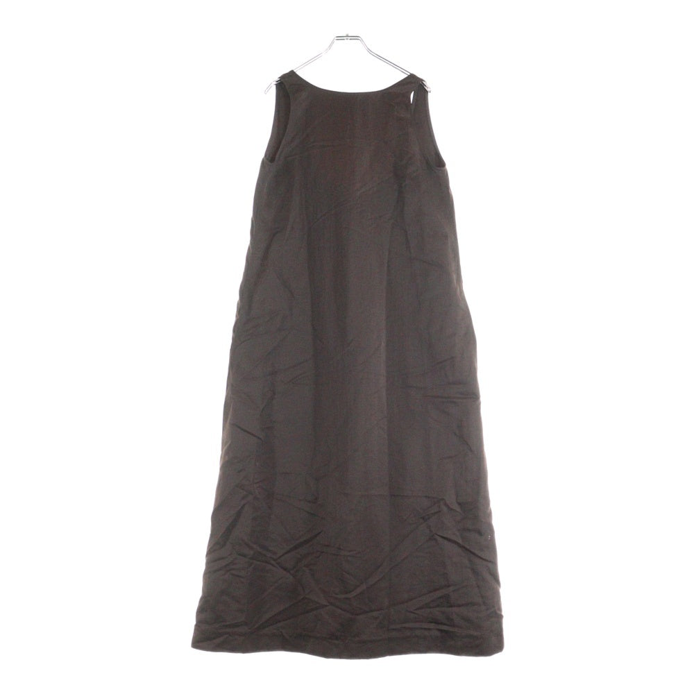 NO BRAND(ノーブランド) BIRROT(ビロット) ノースリーブ ナイロンロングワンピース レディース ブラウン 23-040-570-0004-1-0