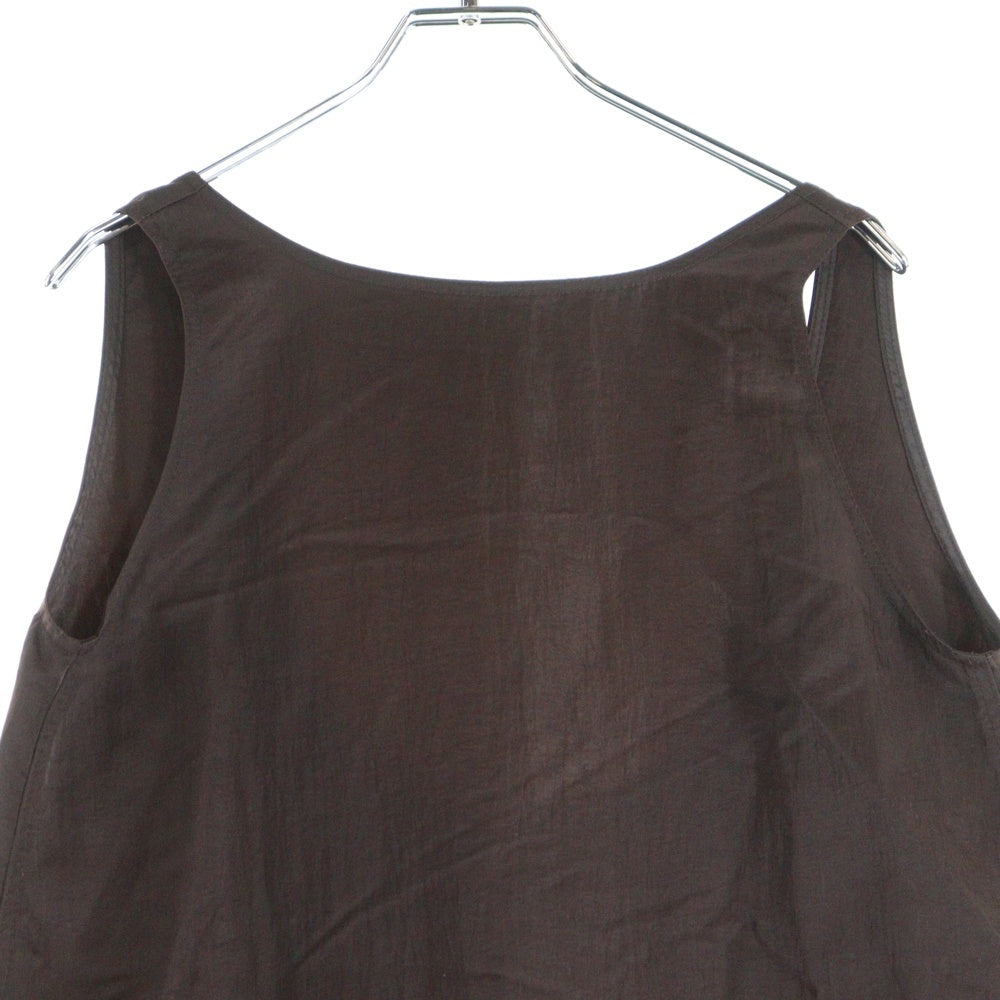 NO BRAND(ノーブランド) BIRROT(ビロット) ノースリーブ ナイロンロングワンピース レディース ブラウン 23-040-570-0004-1-0