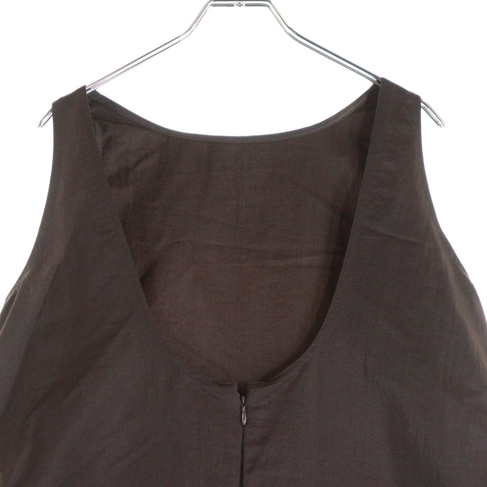 NO BRAND(ノーブランド) BIRROT(ビロット) ノースリーブ ナイロンロングワンピース レディース ブラウン 23-040-570-0004-1-0