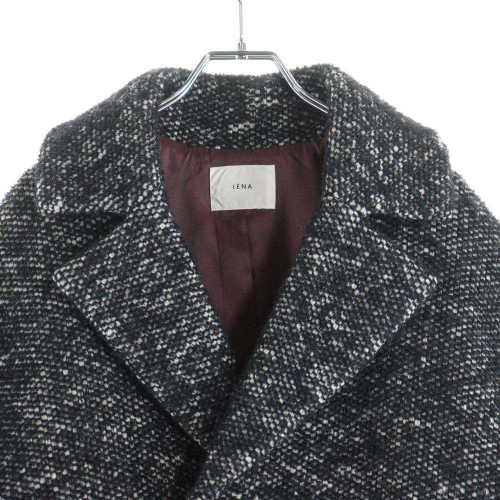 IENA(イエナ) 17AW モヘヤ混 ロングツウィードコート レディース ブラック 17-020-900-5340-3-0