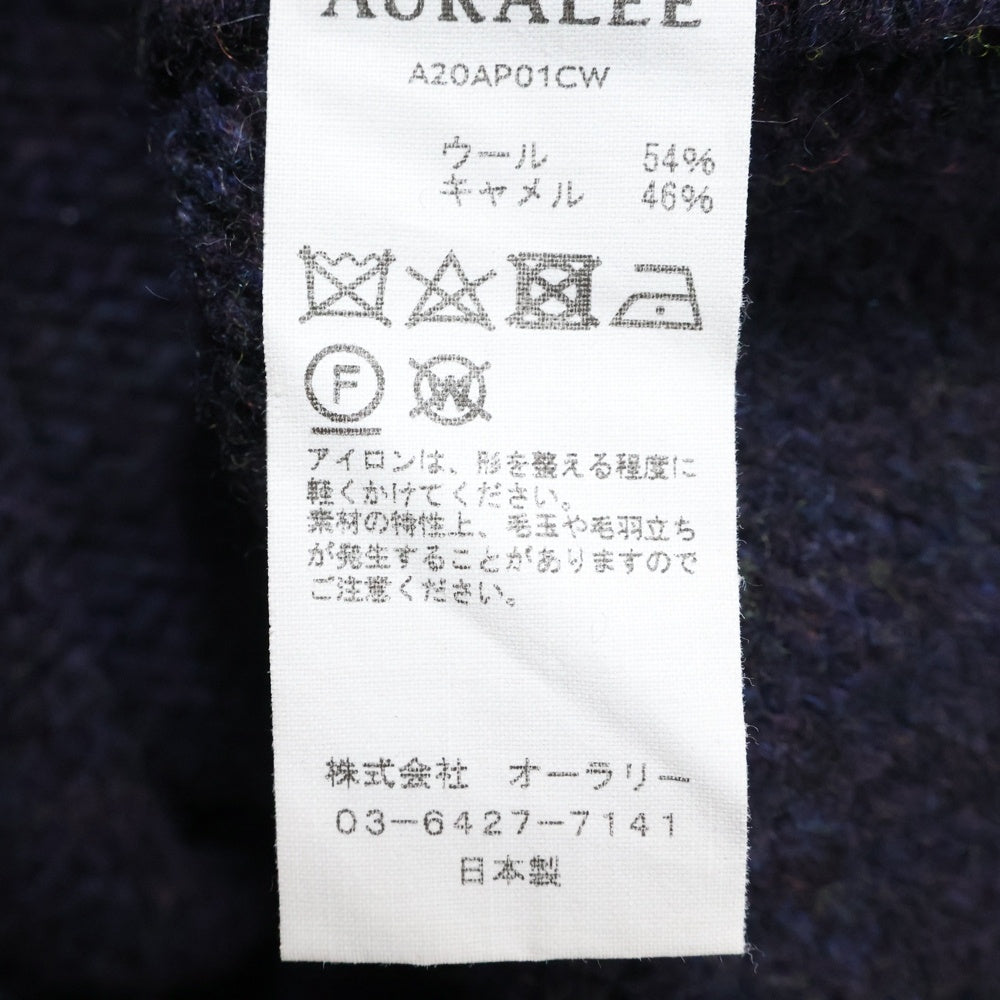 AURALEE(オーラリー) CAMEL WOOL MIX KNIT TURTLE NECK キャメルウールミックスニット タートルネック セーター ネイビー A20AP01CW