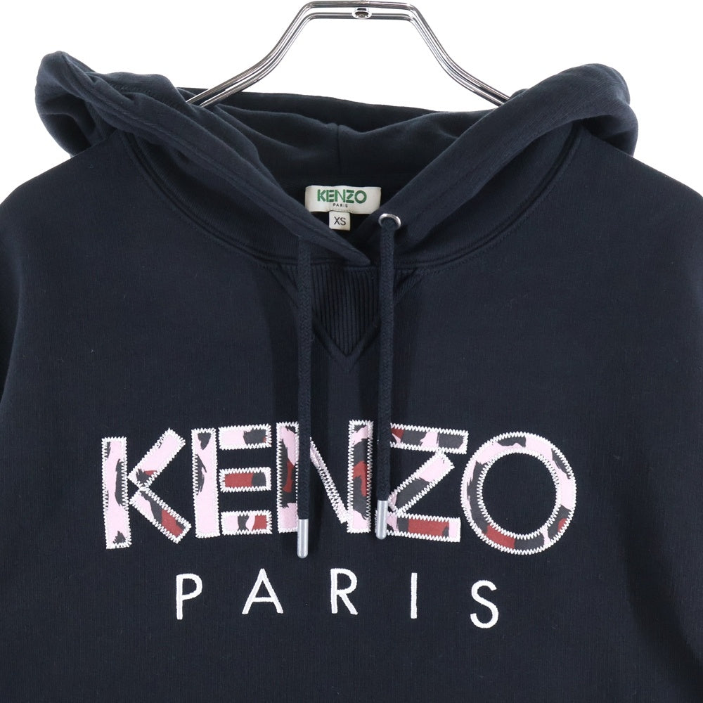 KENZO(ケンゾー) DRESS フロントロゴ スウェット ロングプルオーバーパーカー ドレス ブラック レディース F862RO865952