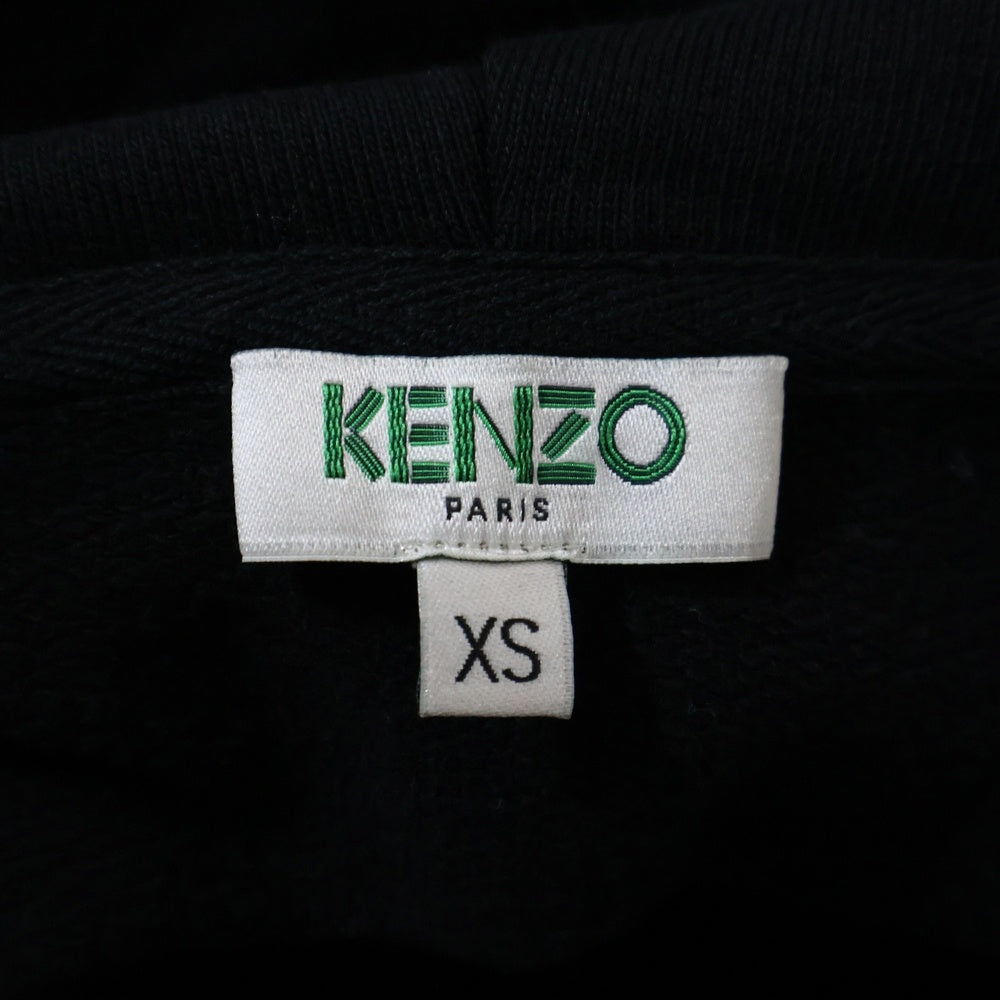KENZO(ケンゾー) DRESS フロントロゴ スウェット ロングプルオーバーパーカー ドレス ブラック レディース F862RO865952
