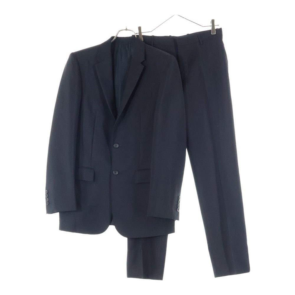 BALENCIAGA(バレンシアガ) イタリア製 ウールモヘア ノッチドラペル 2Bテーラードジャケット ノータック スラックスパンツ セットアップスーツ ブラック 301976 TAI10