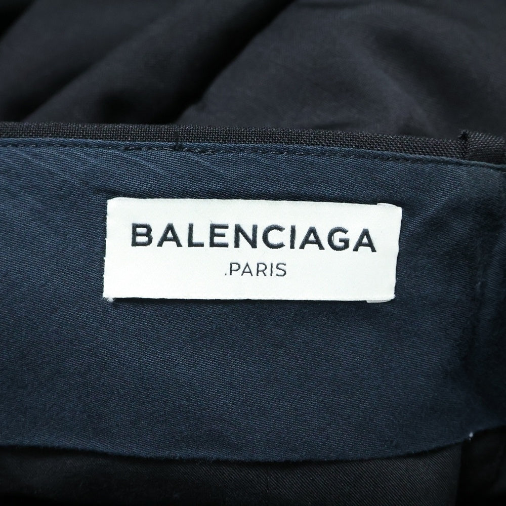 BALENCIAGA(バレンシアガ) イタリア製 ウールモヘア ノッチドラペル 2Bテーラードジャケット ノータック スラックスパンツ セットアップスーツ ブラック 301976 TAI10
