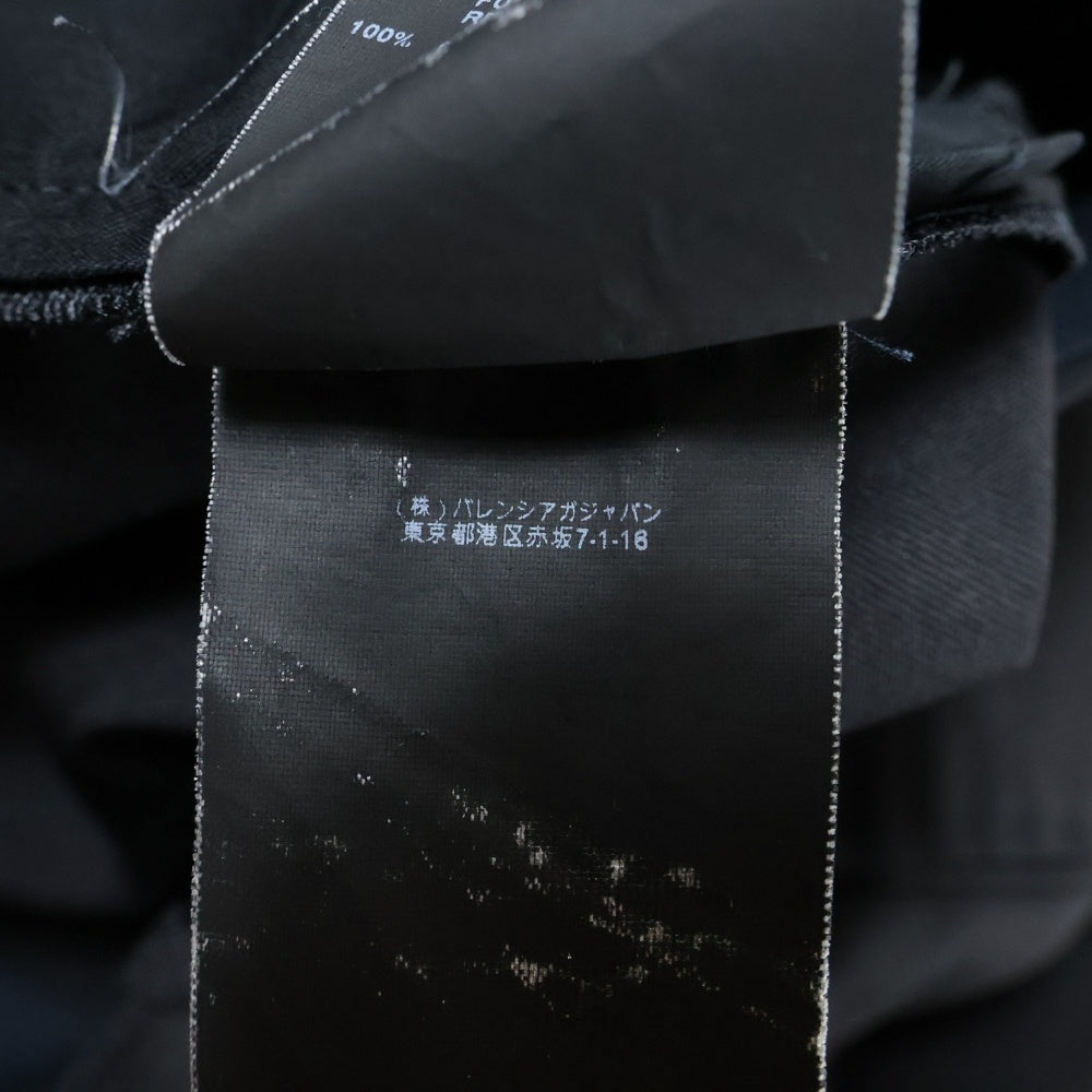 BALENCIAGA(バレンシアガ) イタリア製 ウールモヘア ノッチドラペル 2Bテーラードジャケット ノータック スラックスパンツ セットアップスーツ ブラック 301976 TAI10