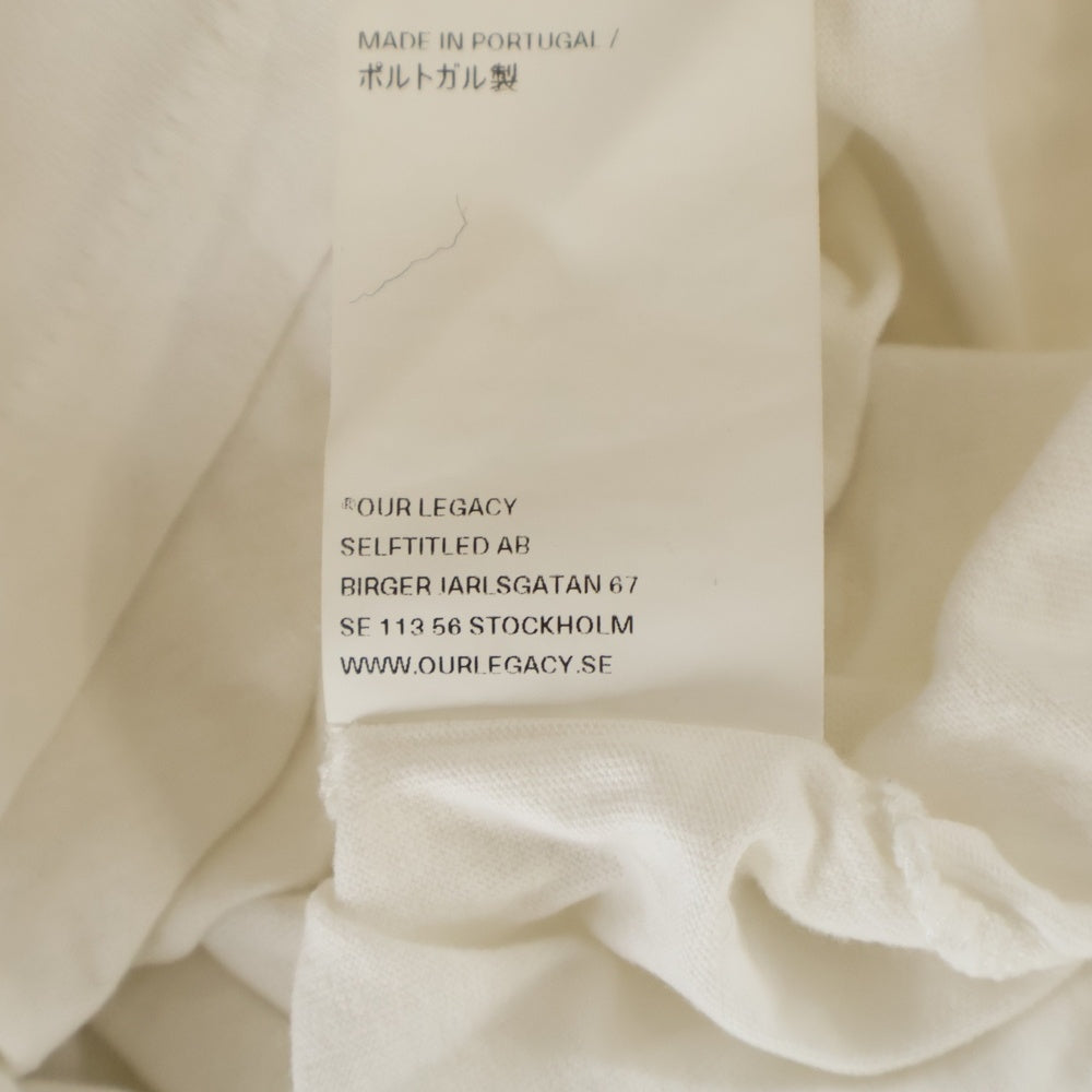 OUR LEGACY(アワーレガシー) フロントロゴデザイン クルーネック カットソー 半袖Tシャツ ホワイト M2226BMDP