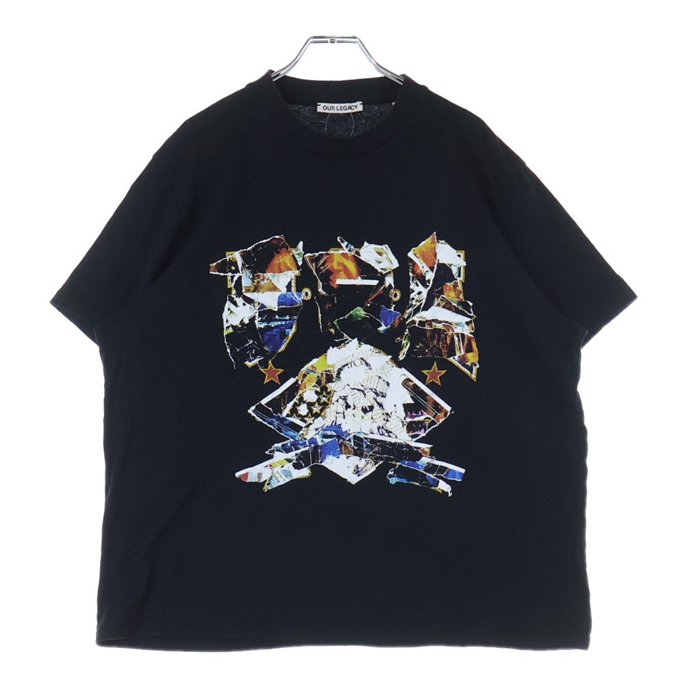 OUR LEGACY(アワーレガシー) MOTO LOGO BOX T-SHIRT モト ボックスロゴデザイン クルーネック カットソー 半袖Tシャツ ブラック M221NBM