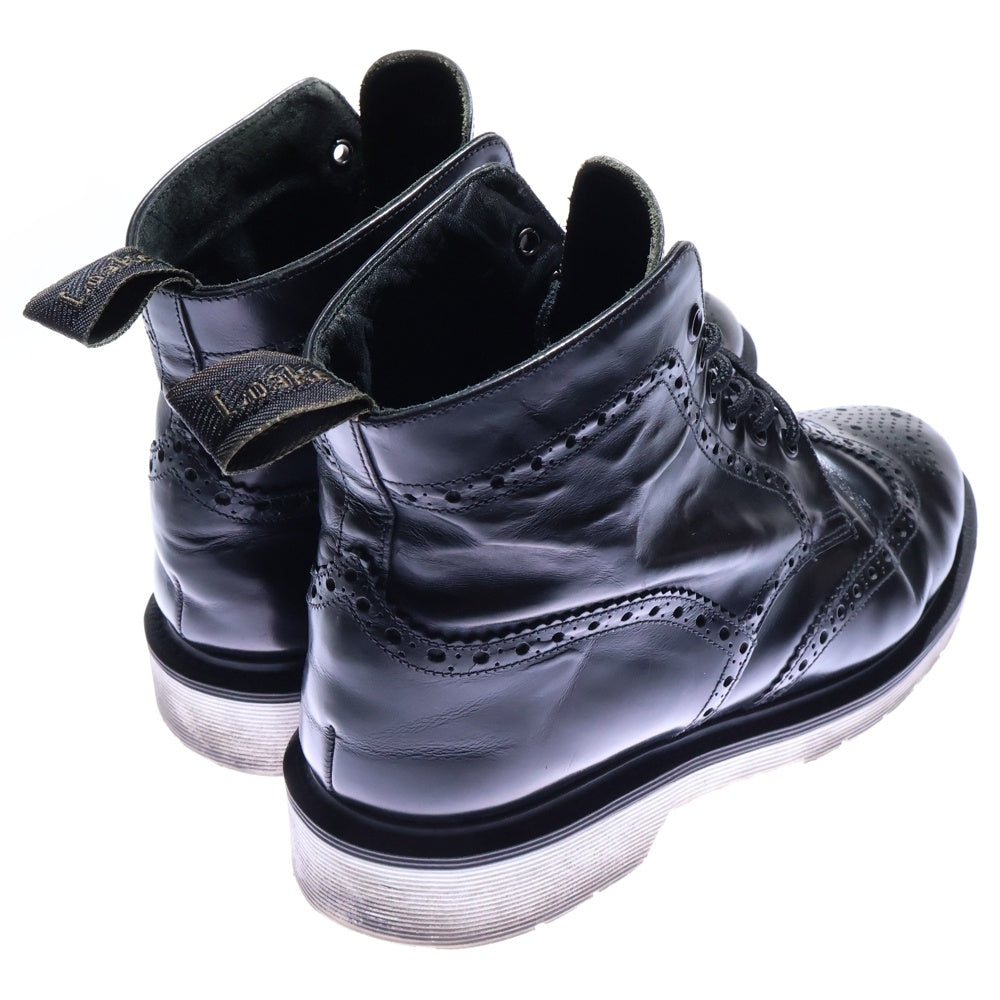 LOAKE(ローク) ウィングチップ レースアップ レザーブーツ ブラック