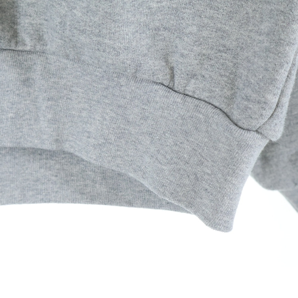 WILLY CHAVARRIA(ウィリーチャバリア) カンガルーポケット 胸ジップポケット ドローストリング フーデッド スウェット パーカー グレー