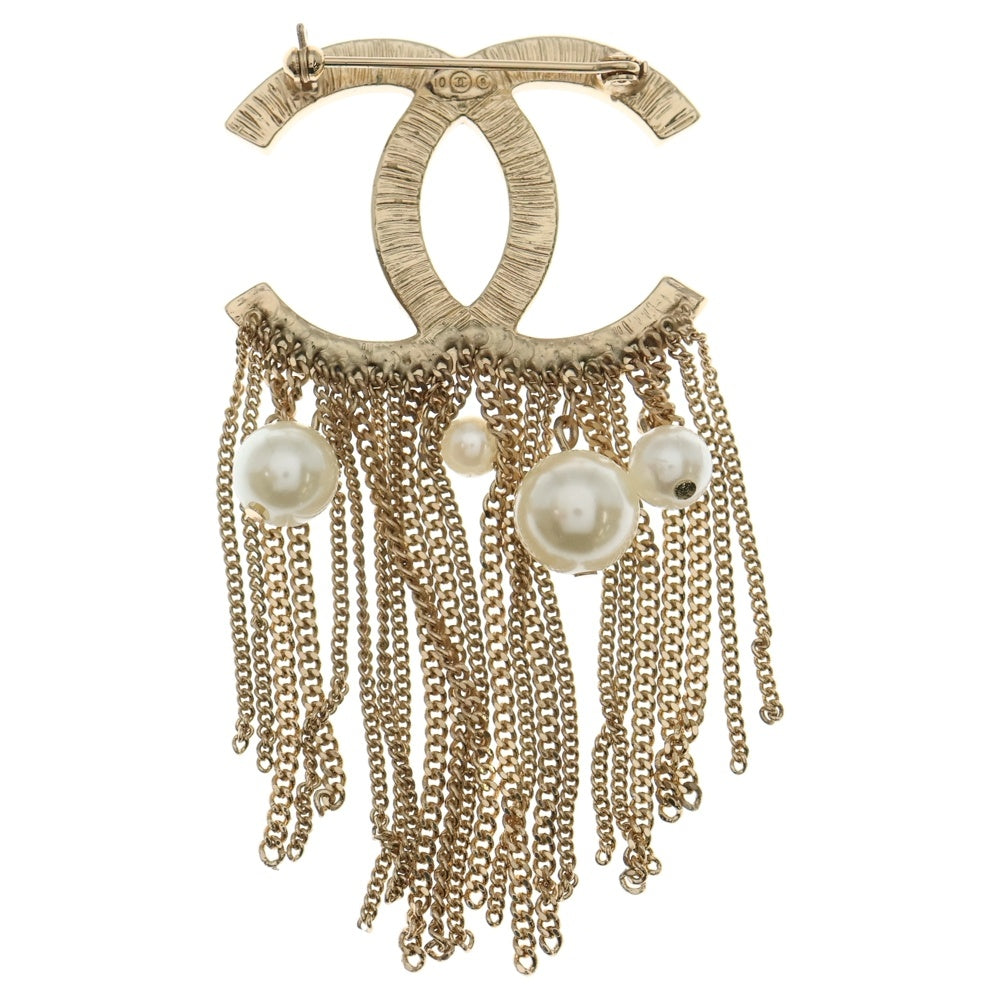 CHANEL(シャネル) ココマーク パール ブローチ ゴールド/ホワイト レディース