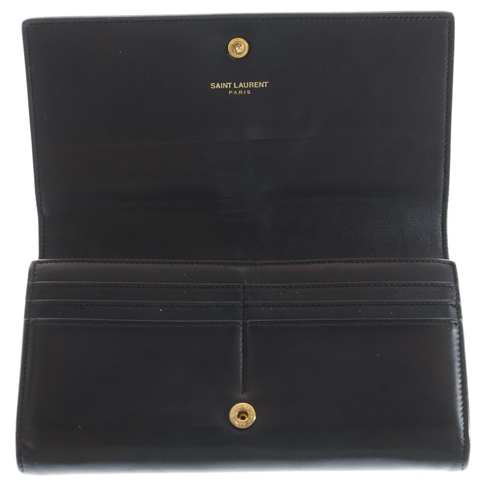 SAINT LAURENT PARIS 長財布 ラウンドファスナー レザー 黒 美品