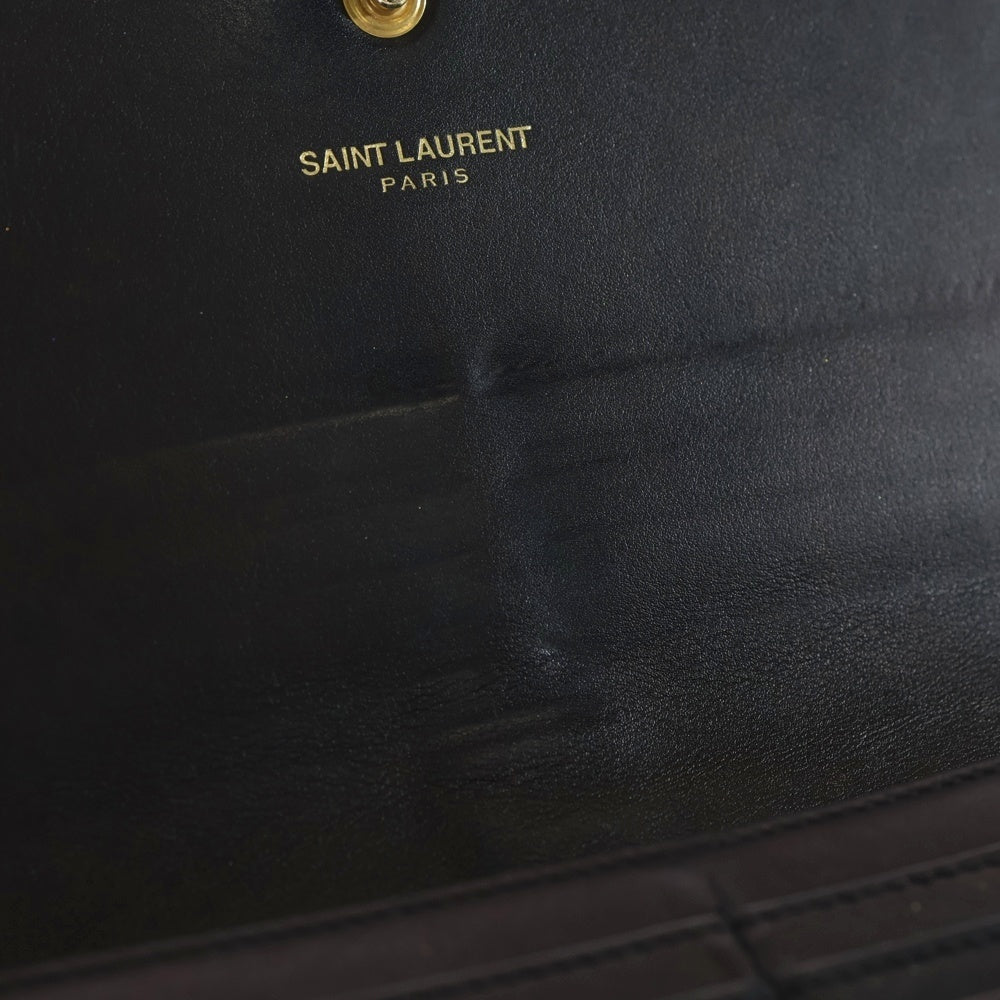 SAINT LAURENT PARIS(サンローランパリ) YSL レザーロングウォレット レディース ブラック 414567