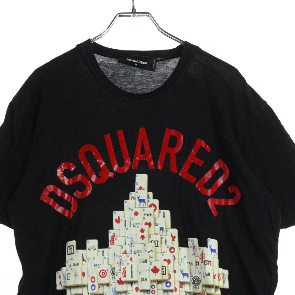 DSQUARED2(ディースクエアード) THE GAME ザ ゲーム クルーネック カットソー 半袖Tシャツ ブラック S71GD0896