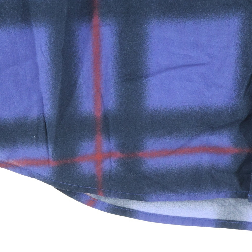 SUPREME(シュプリーム) 21SS Spray Tartan Shirt スプレー タータンチェック柄 胸ロゴデザイン 長袖シャツ パープル