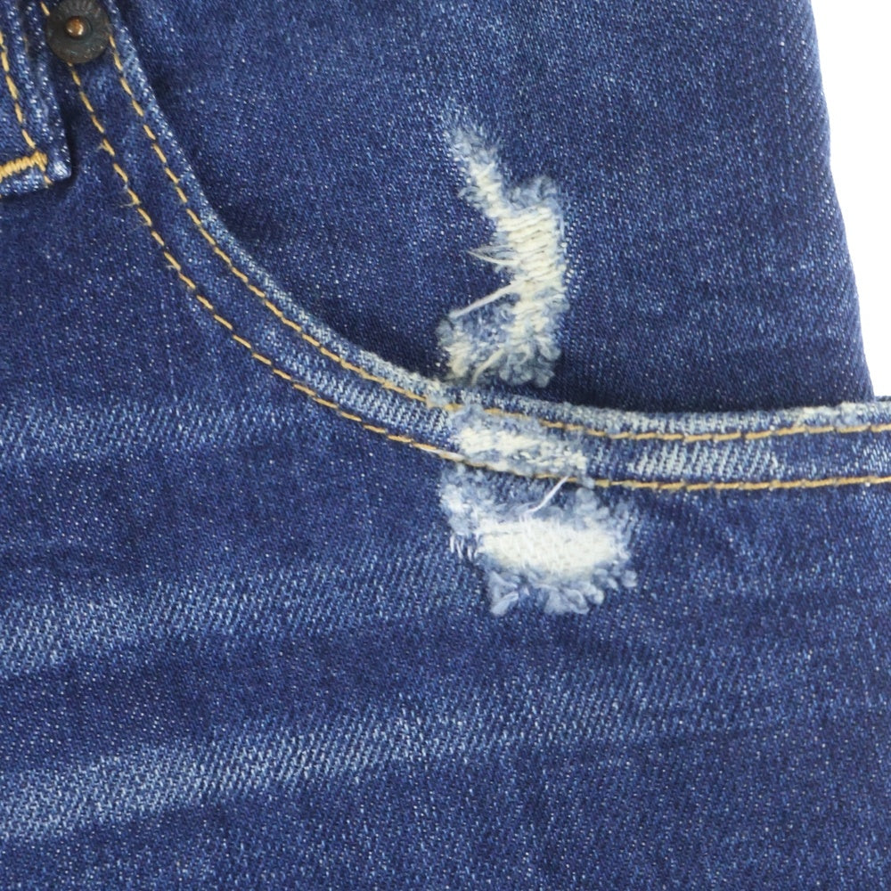 DSQUARED2(ディースクエアード) ダメージ加工 マルチポケット ジップアップ デニムパンツ インディゴ S74LB0684