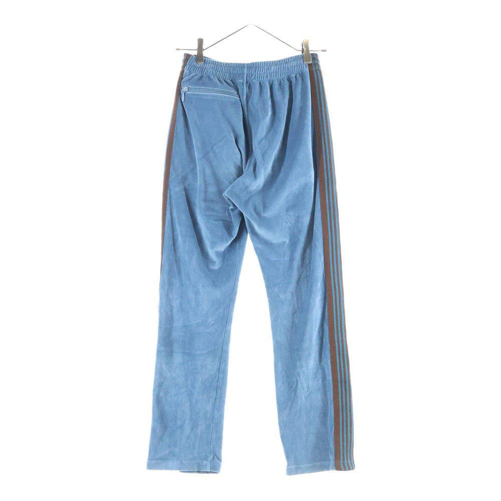 Needles(ニードルス) 23SS Narrow Track Pants ロゴ刺繍 ベロア トラックパンツ ブルー/ブラウン MR293