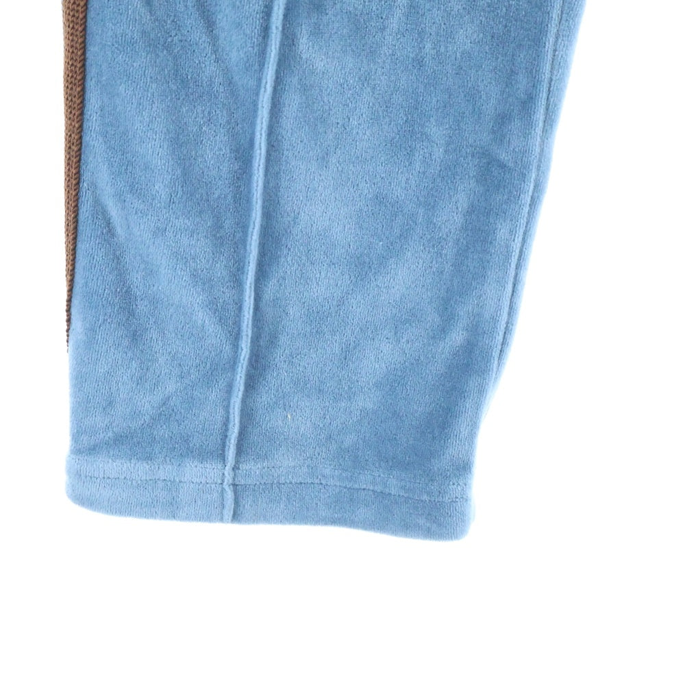 Needles(ニードルス) 23SS Narrow Track Pants ロゴ刺繍 ベロア トラックパンツ ブルー/ブラウン MR293
