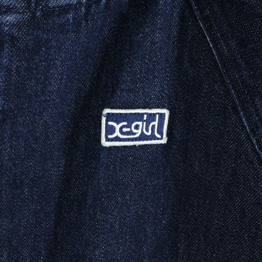 X-GIRL(エックスガール) トレードマーク刺繍 フーディー デニムジップアップジャケット レディース インディゴ 0544511
