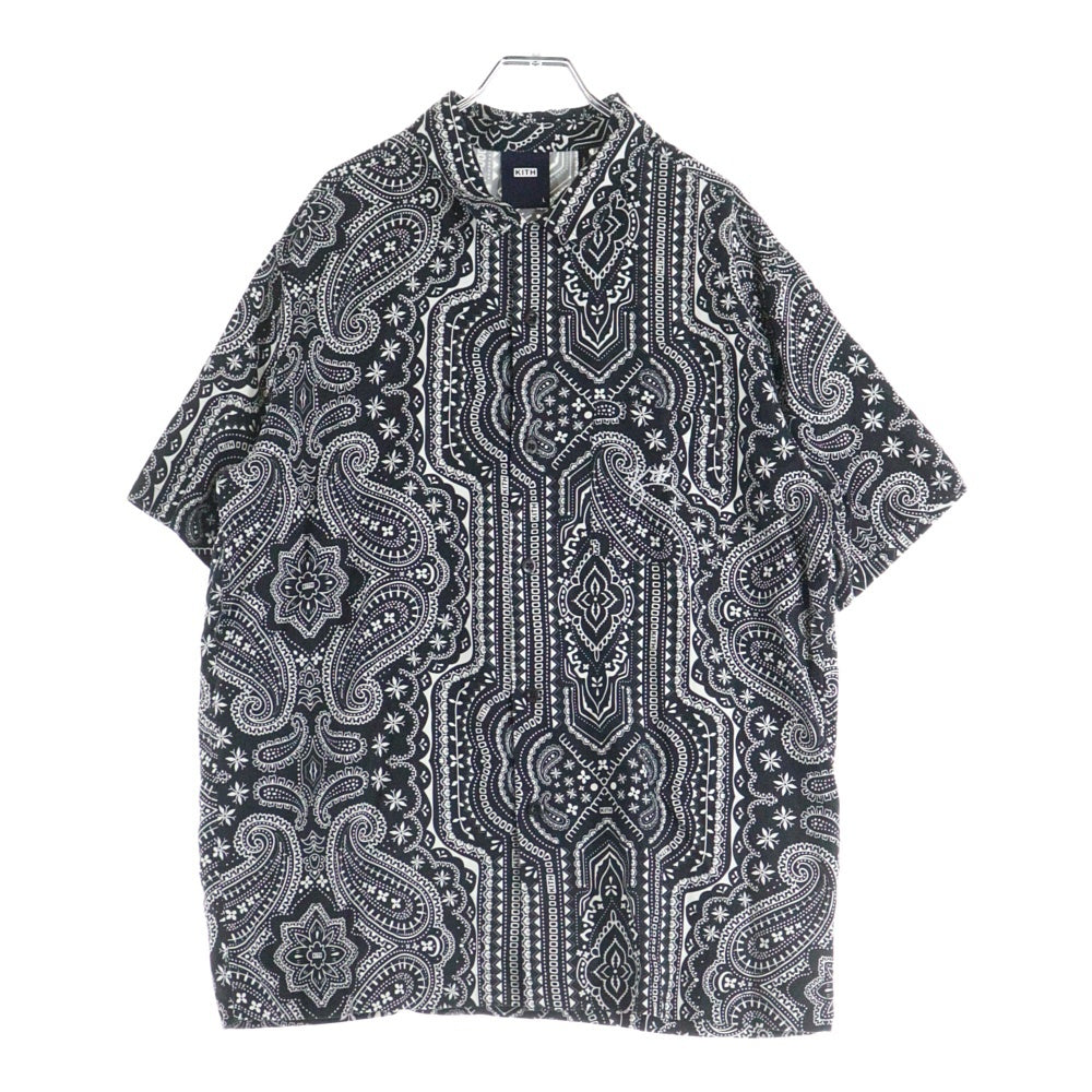 KITH(キス) Summer Camp Collar Bandana Shirt サマーキャンプカラー バンダナ 半袖シャツ ブラック KH3754