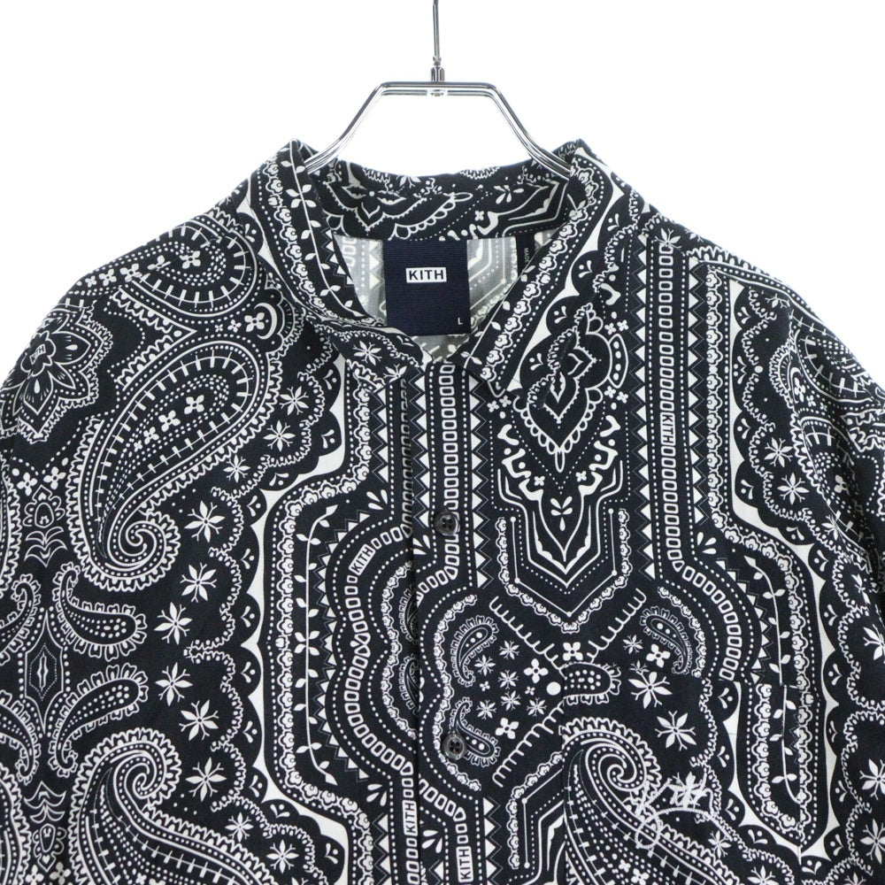 KITH(キス) Summer Camp Collar Bandana Shirt サマーキャンプカラー バンダナ 半袖シャツ ブラック KH3754