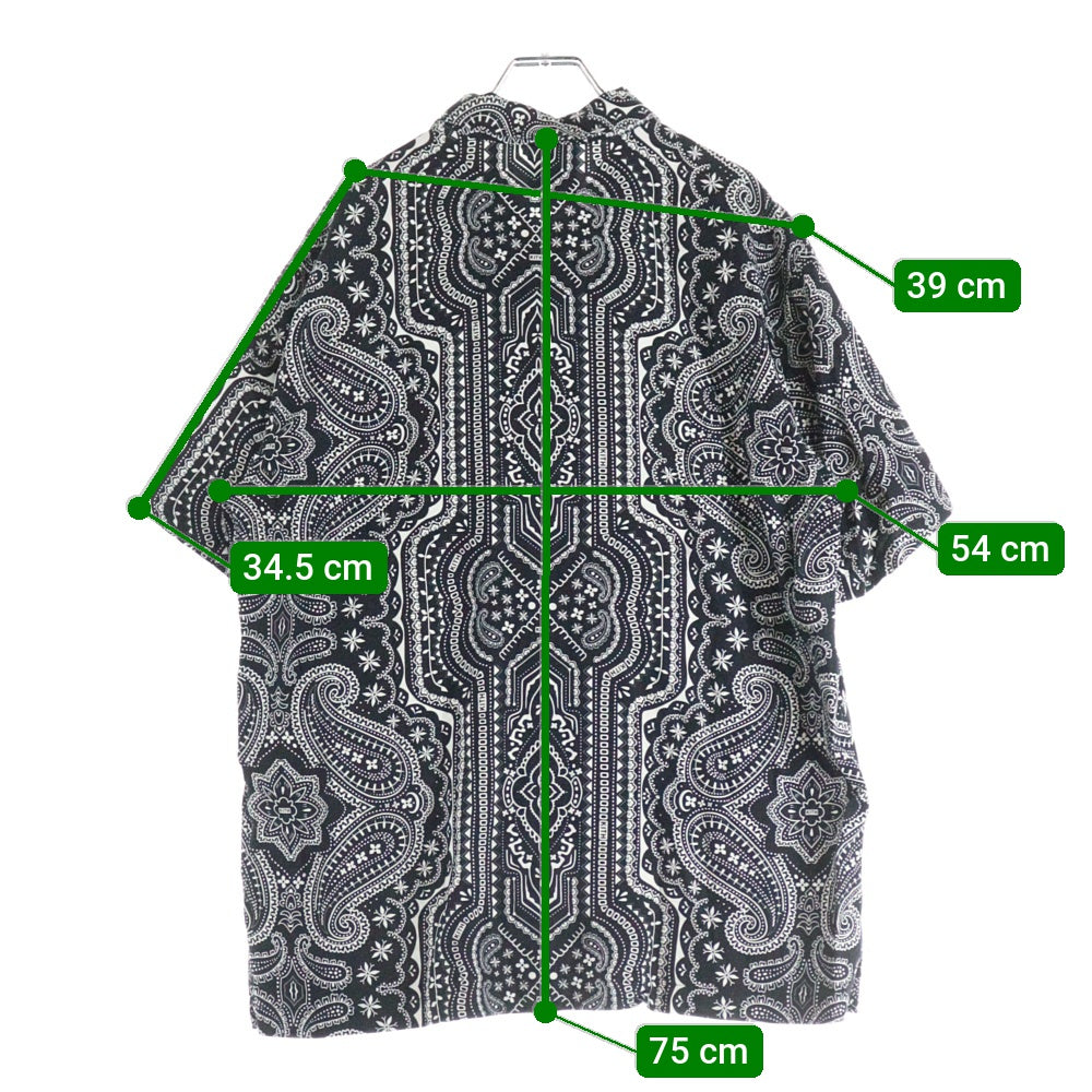 KITH(キス) Summer Camp Collar Bandana Shirt サマーキャンプカラー バンダナ 半袖シャツ ブラック KH3754