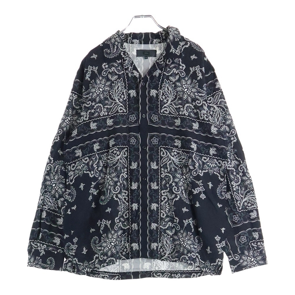 KITH(キス) Vintage Floral Bandana LongSleeve Thompson Shirt ヴィンテージ フローラル ロングスリーブ トンプソン 長袖シャツ ブラック