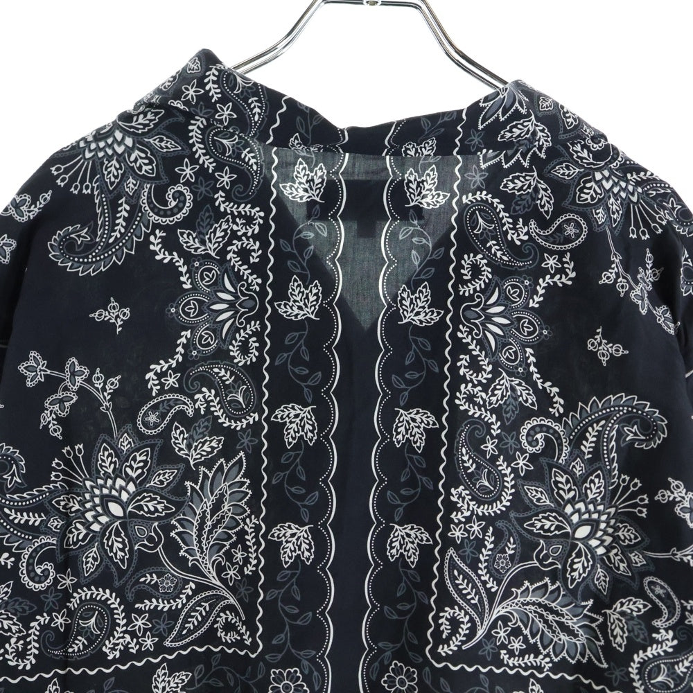 KITH(キス) Vintage Floral Bandana LongSleeve Thompson Shirt ヴィンテージ フローラル ロングスリーブ トンプソン 長袖シャツ ブラック