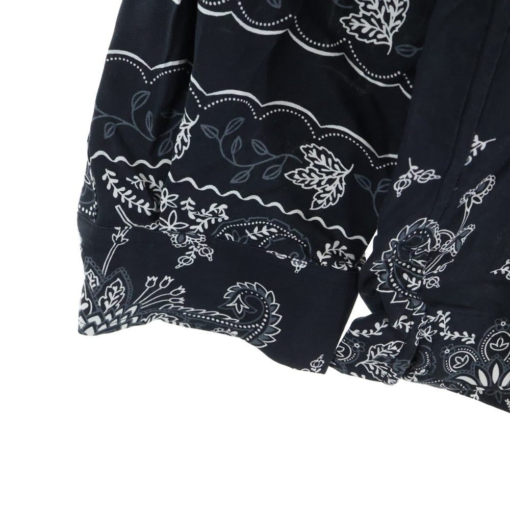 KITH(キス) Vintage Floral Bandana LongSleeve Thompson Shirt ヴィンテージ フローラル ロングスリーブ トンプソン 長袖シャツ ブラック