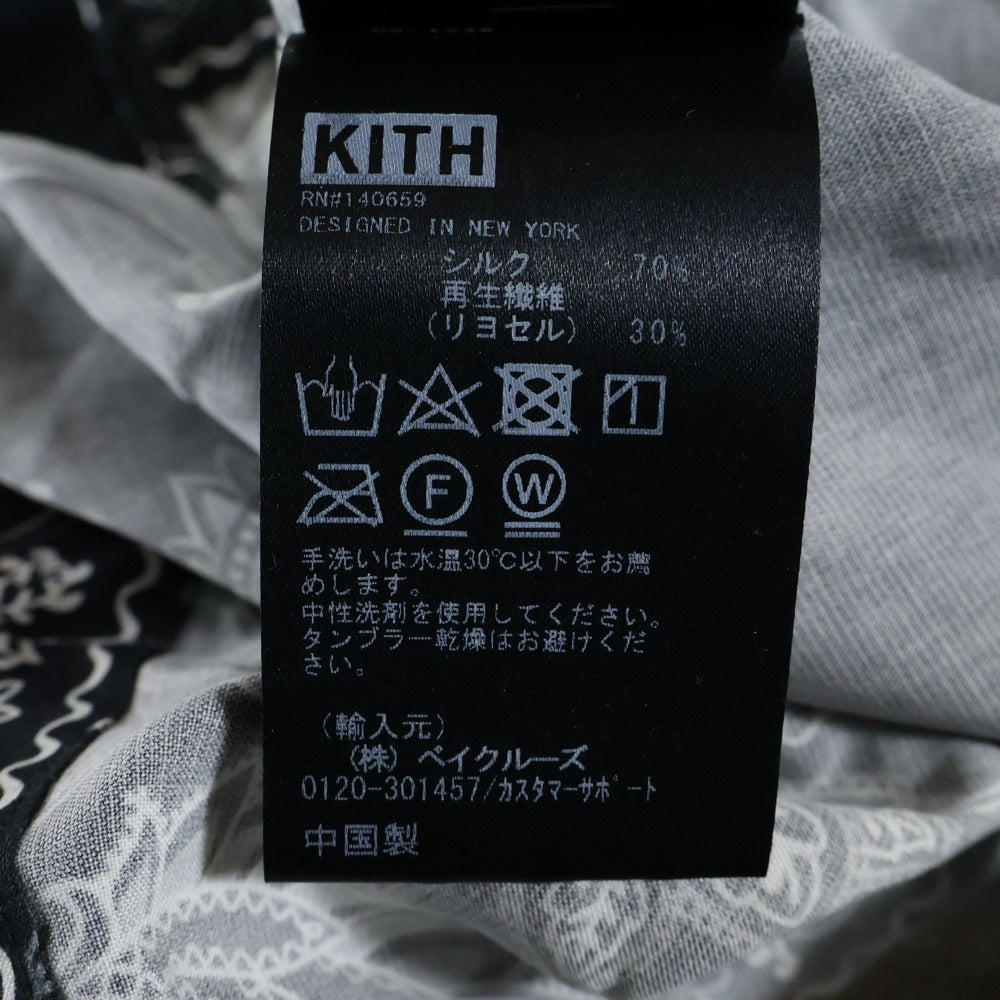 KITH(キス) Vintage Floral Bandana LongSleeve Thompson Shirt ヴィンテージ フローラル ロングスリーブ トンプソン 長袖シャツ ブラック