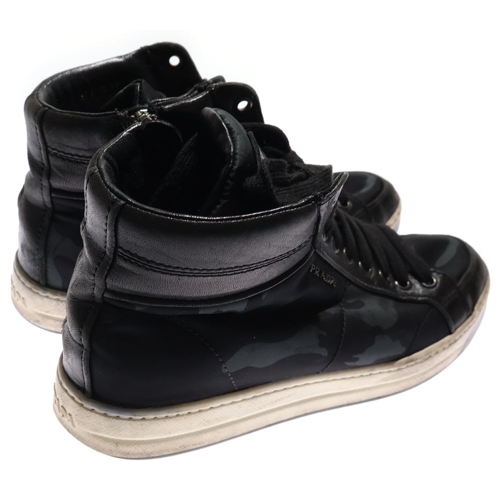 PRADA(プラダ) テスートナイロン カモフラージュ ハイカットスニーカー ブラック 3T5770 レディース