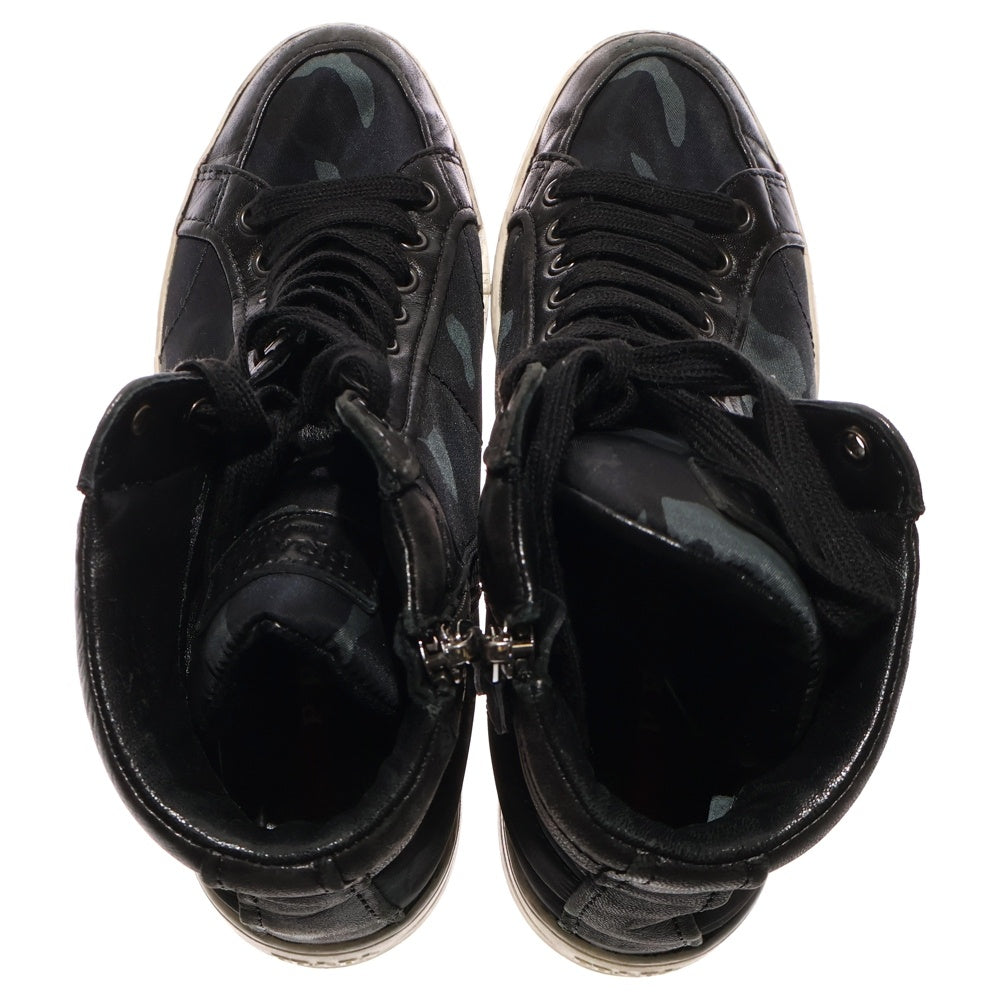 PRADA(プラダ) テスートナイロン カモフラージュ ハイカットスニーカー ブラック 3T5770 レディース