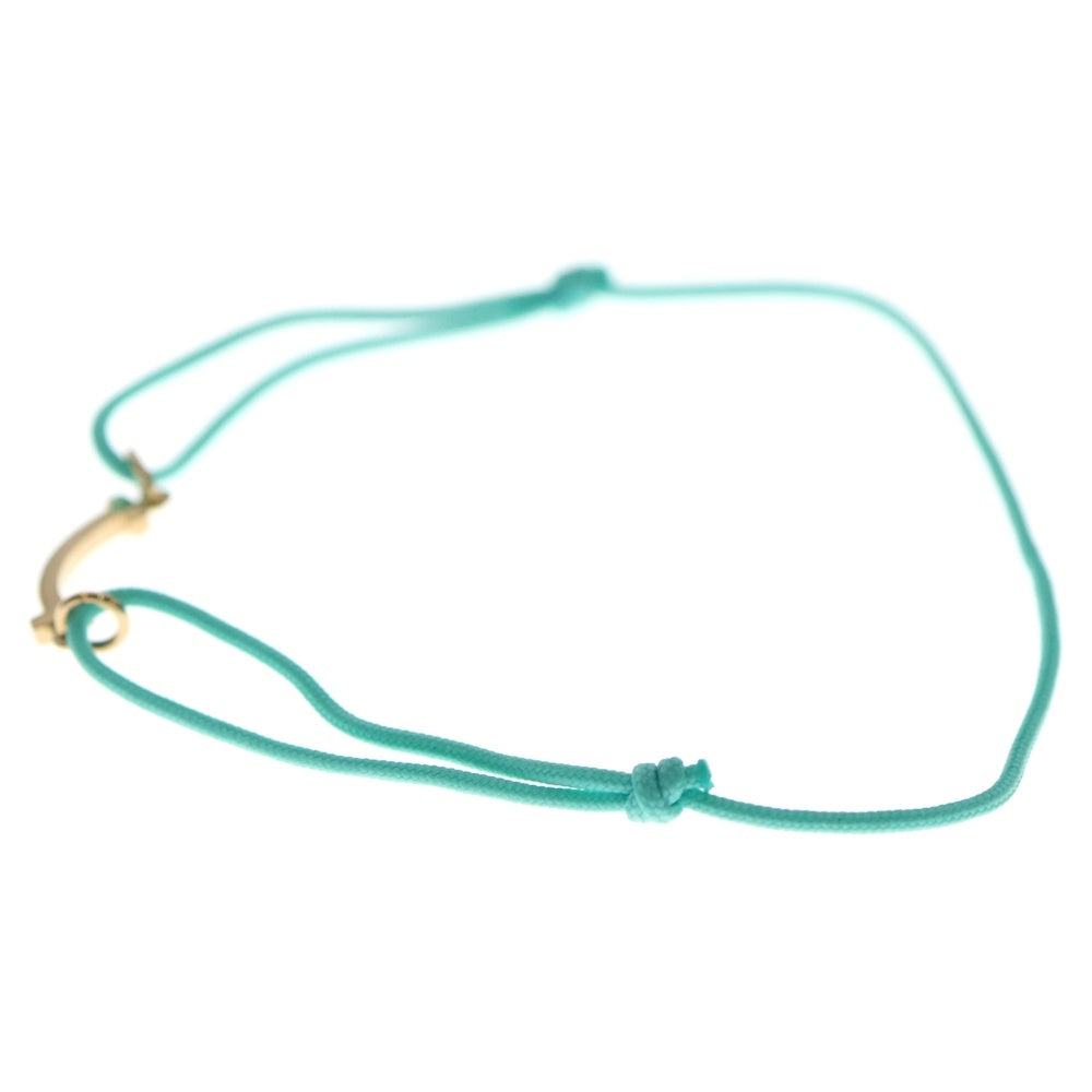 TIFFANY & Co.(ティファニー) K18 Tスマイル ミニ コードブレスレット ゴールド/ブルー Au750 レディース