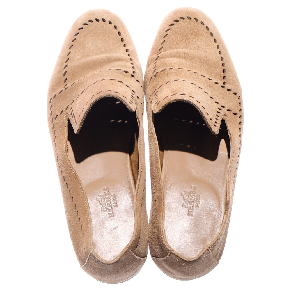 HERMES(エルメス) スウェード ローファー スリッポン シューズ ベージュ