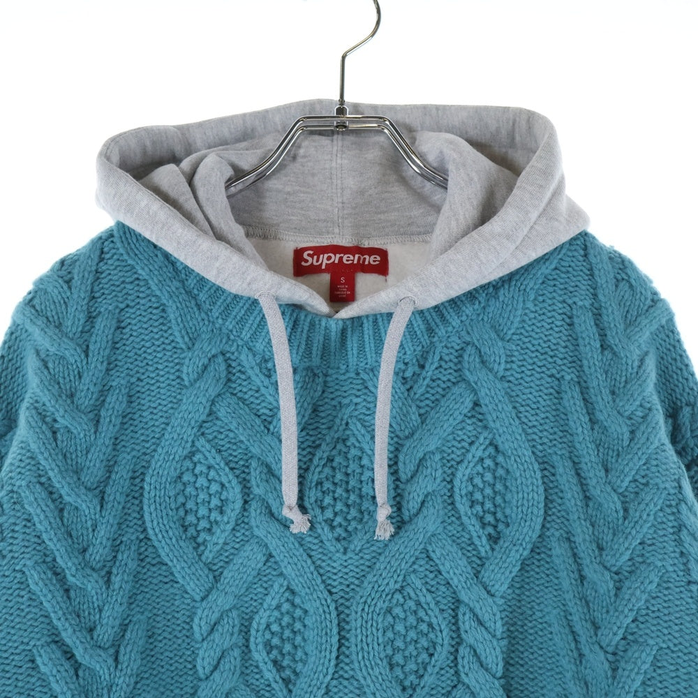 SUPREME(シュプリーム) 25AW Cable Hooded Sweater ケーブル フーデッドセーター ニット ティール