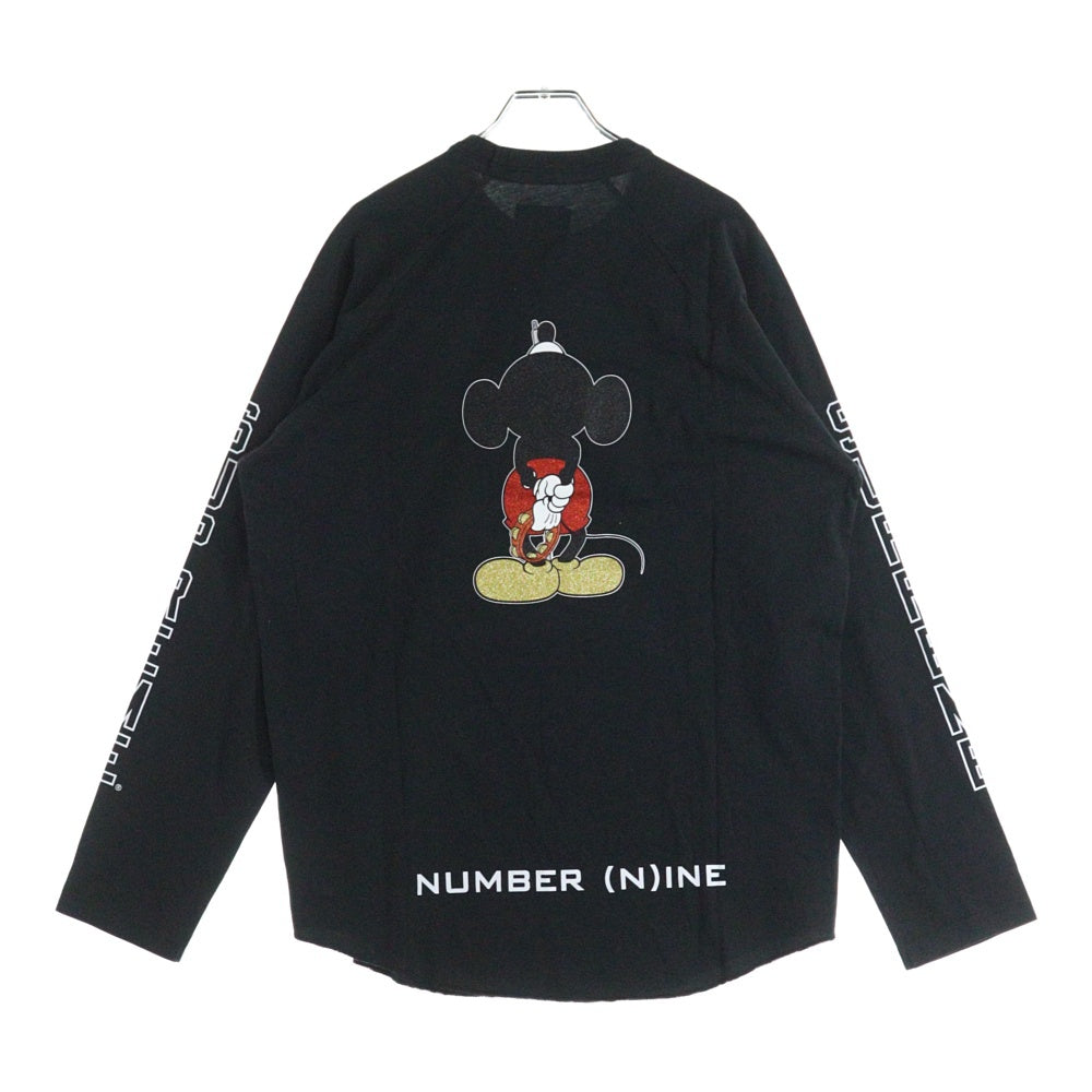 SUPREME(シュプリーム) 25AW Number (N)ine Mickey Mouse Raglan L/S Top ナンバーナイン ミッキーマウス ラグラン ロングスリーブトップ Tシャツ ブラック