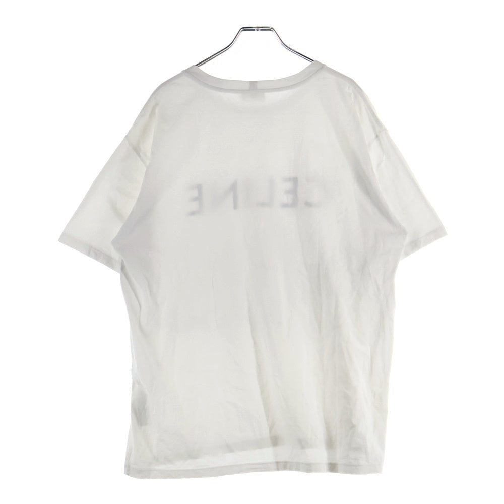 CELINE(セリーヌ) LOGO PRINT T-SHIRTS ロゴプリントコットンジャージー クルーネック半袖Tシャツ 半袖カットソー ホワイト 2X681671Q