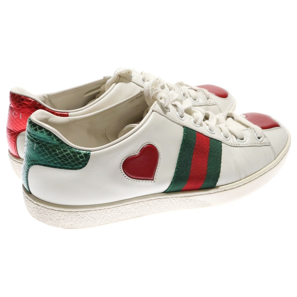 GUCCI(グッチ) エース エンブロイダリー シェリーライン ハート レザー
