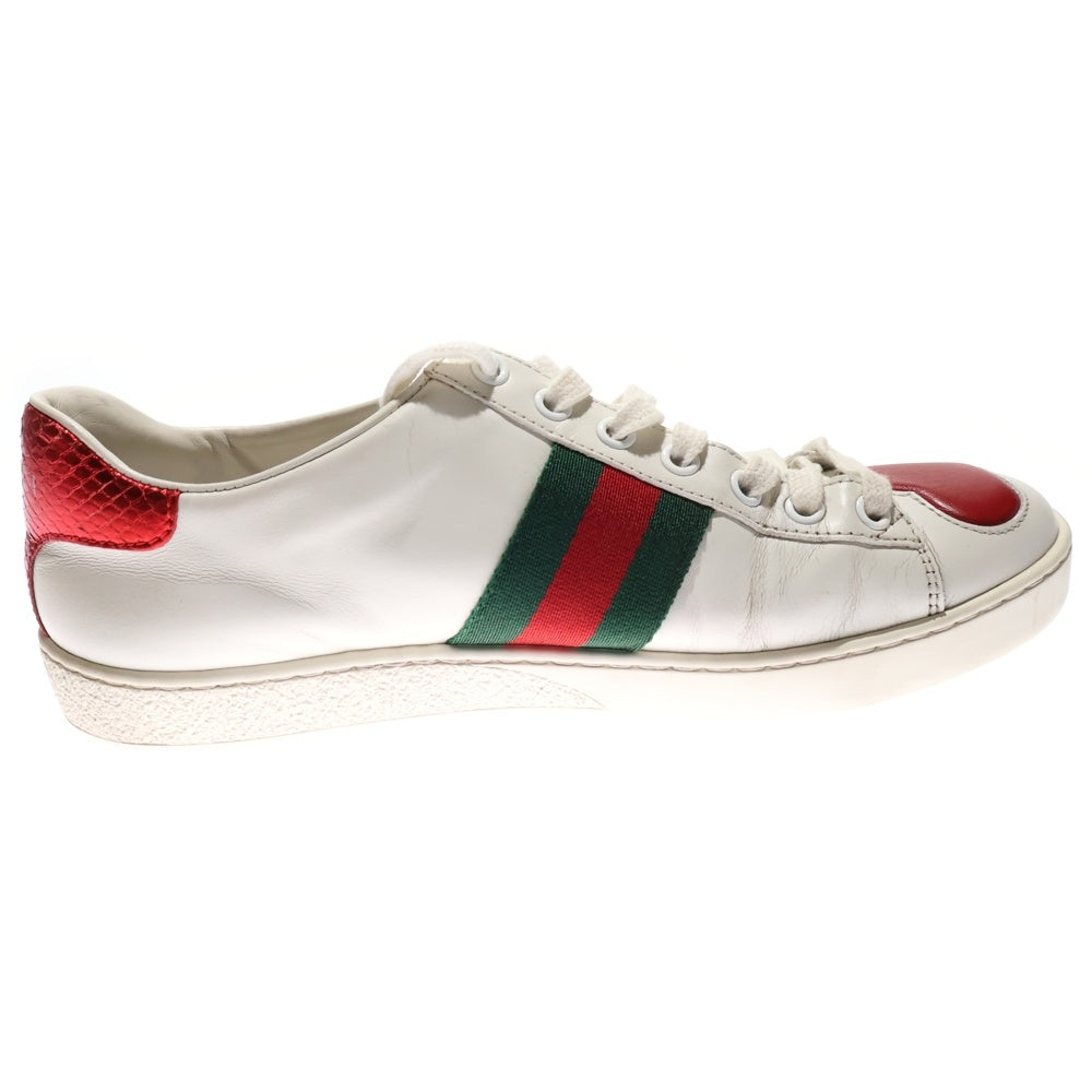 GUCCI(グッチ) エース エンブロイダリー シェリーライン ハート レザー ローカットスニーカー ホワイト 435638
