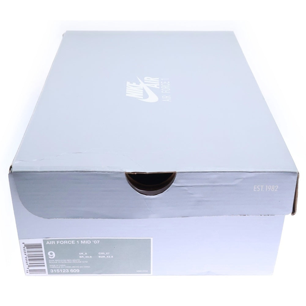 NIKE(ナイキ) AIR FORCE 1 MID エアーフォース ワン ミッドカットスニーカー レッド US9/27cm 315123-609