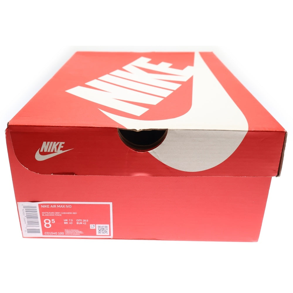 NIKE(ナイキ) AIR MAX IVO エアー マックス ローカットスニーカー ホワイト/レッド US8.5/26.5cm CD1540-100