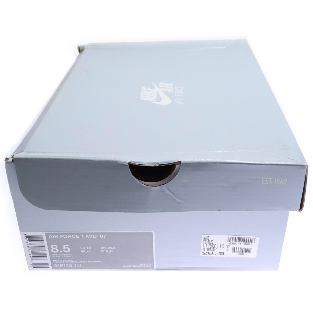 NIKE(ナイキ) AIR FORCE 1 MID エアーフォース ワン ミッドカットスニーカー US8.5/26.5cm 315123-111
