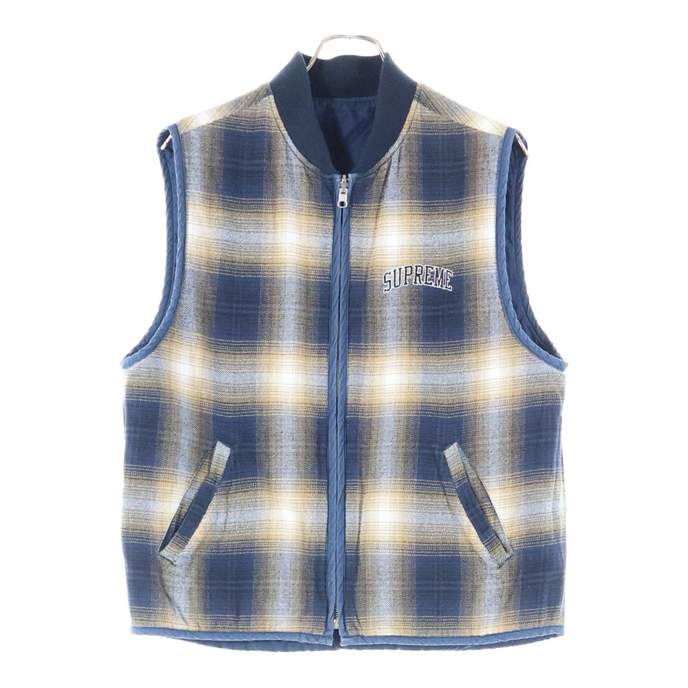 SUPREME(シュプリーム) 17AW Reversible Shadow Plaid Vest リバーシブル シャドウチェック ベスト ネイビー/ブラウン