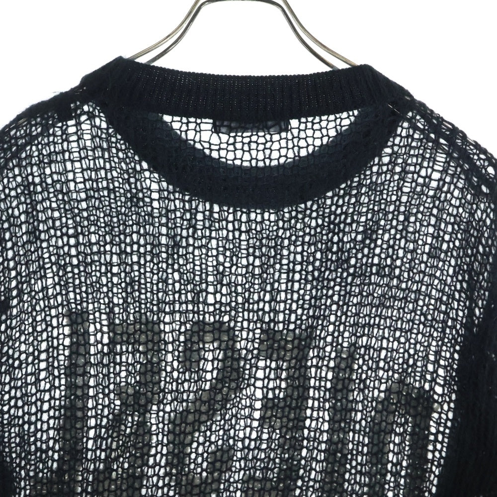 新品　DIESEL　ディーゼル　セーター　L　ブラック　ニット DIESEL(ディーゼル) カットオフ加工 ローゲージ クルーネックニット