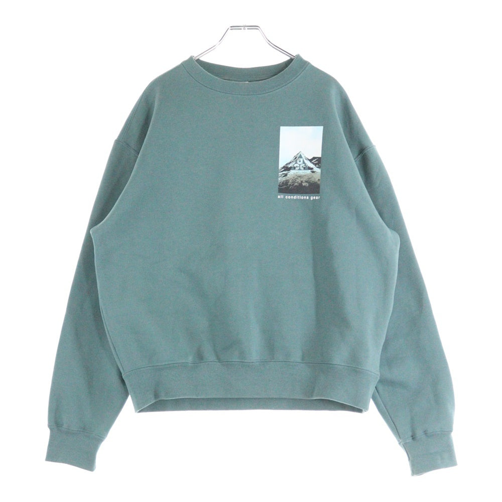 NIKE ACG(ナイキエーシージー) TF FLC GPX CREW MINERAL クルー ミネラル フォトプリントデザイン クルーネック スウェット セーター グリーン DJ1591-384