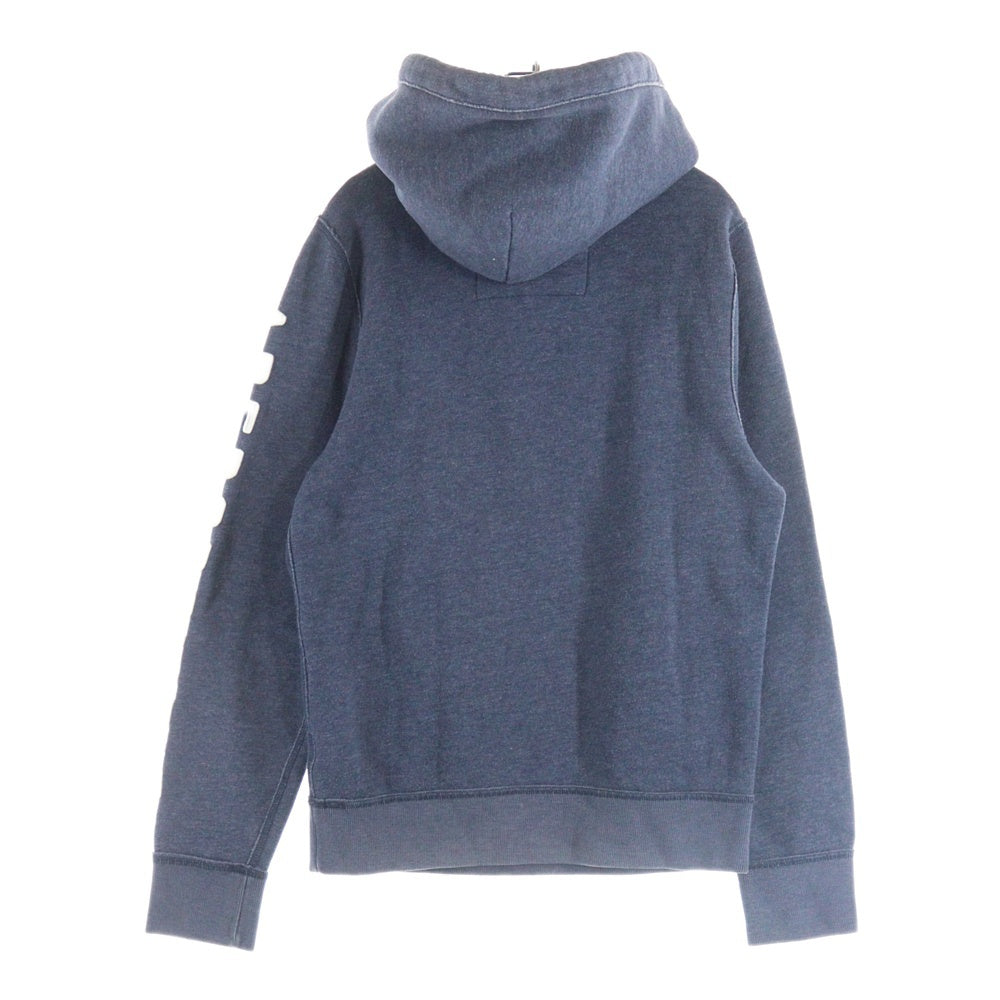 Abercrombie&Fitch(アバクロンビーアンドフィッチ) アームロゴエンブロイダリー ハーフジップ プルオーバーフーディー パーカー ネイビー