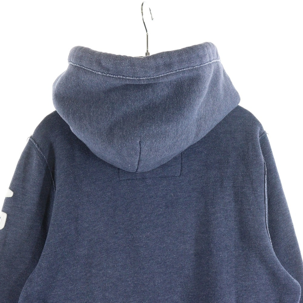Abercrombie&Fitch(アバクロンビーアンドフィッチ) アームロゴエンブロイダリー ハーフジップ プルオーバーフーディー パーカー ネイビー